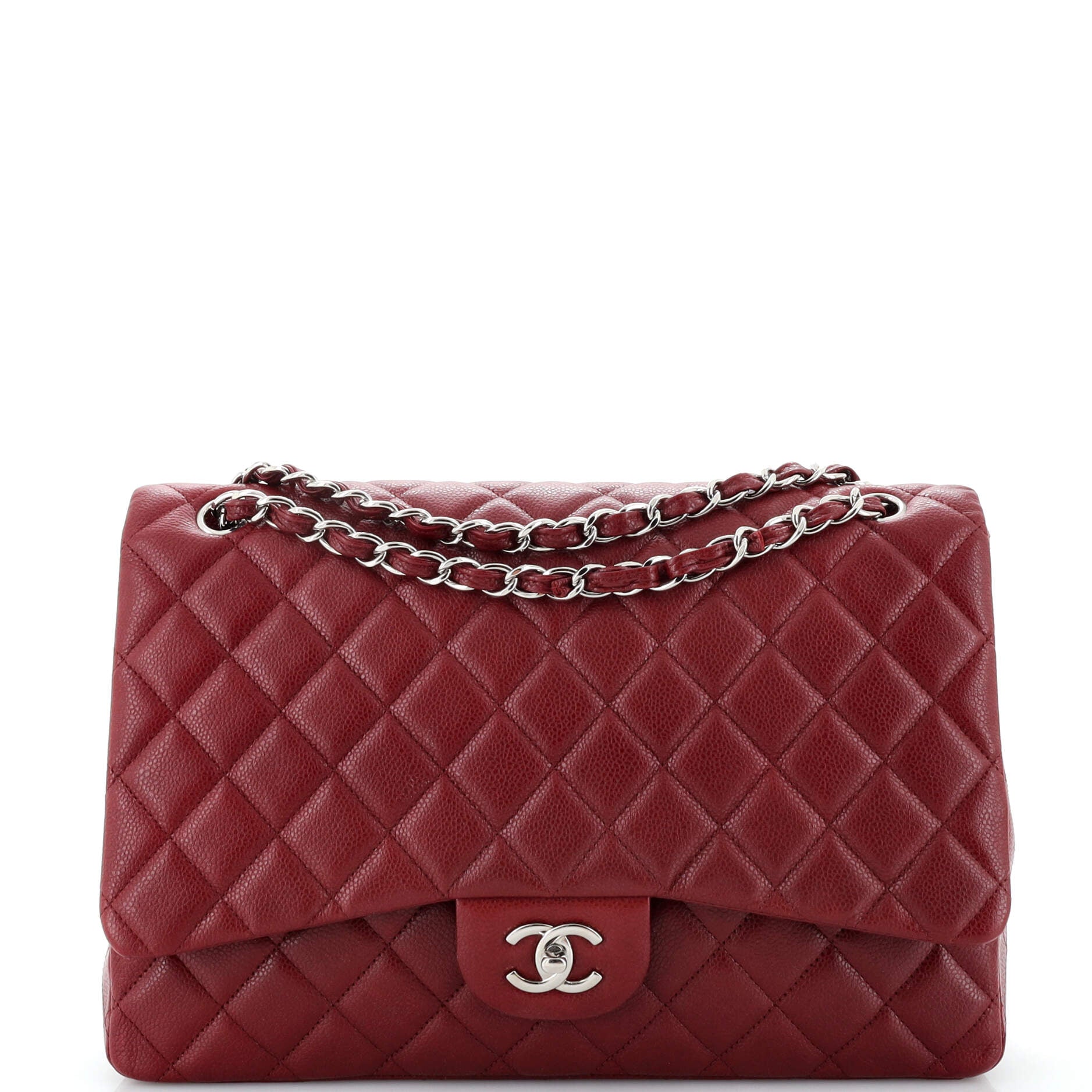 Chanel Classic Single Flap Bag Quilted Caviar Maxi