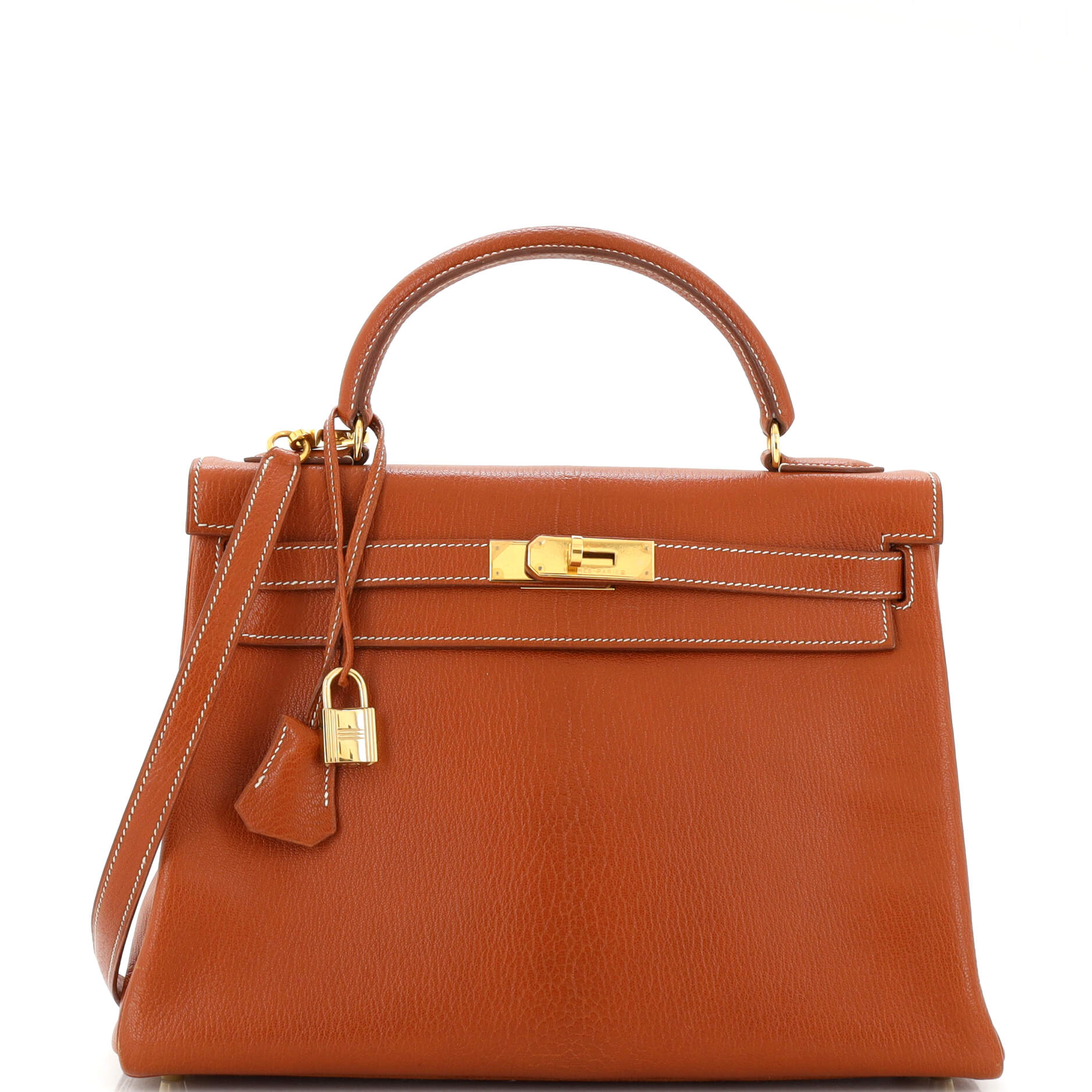 Hermes Kelly Handbag Etrusque Chevre de Coromandel with Gold Hardware 32