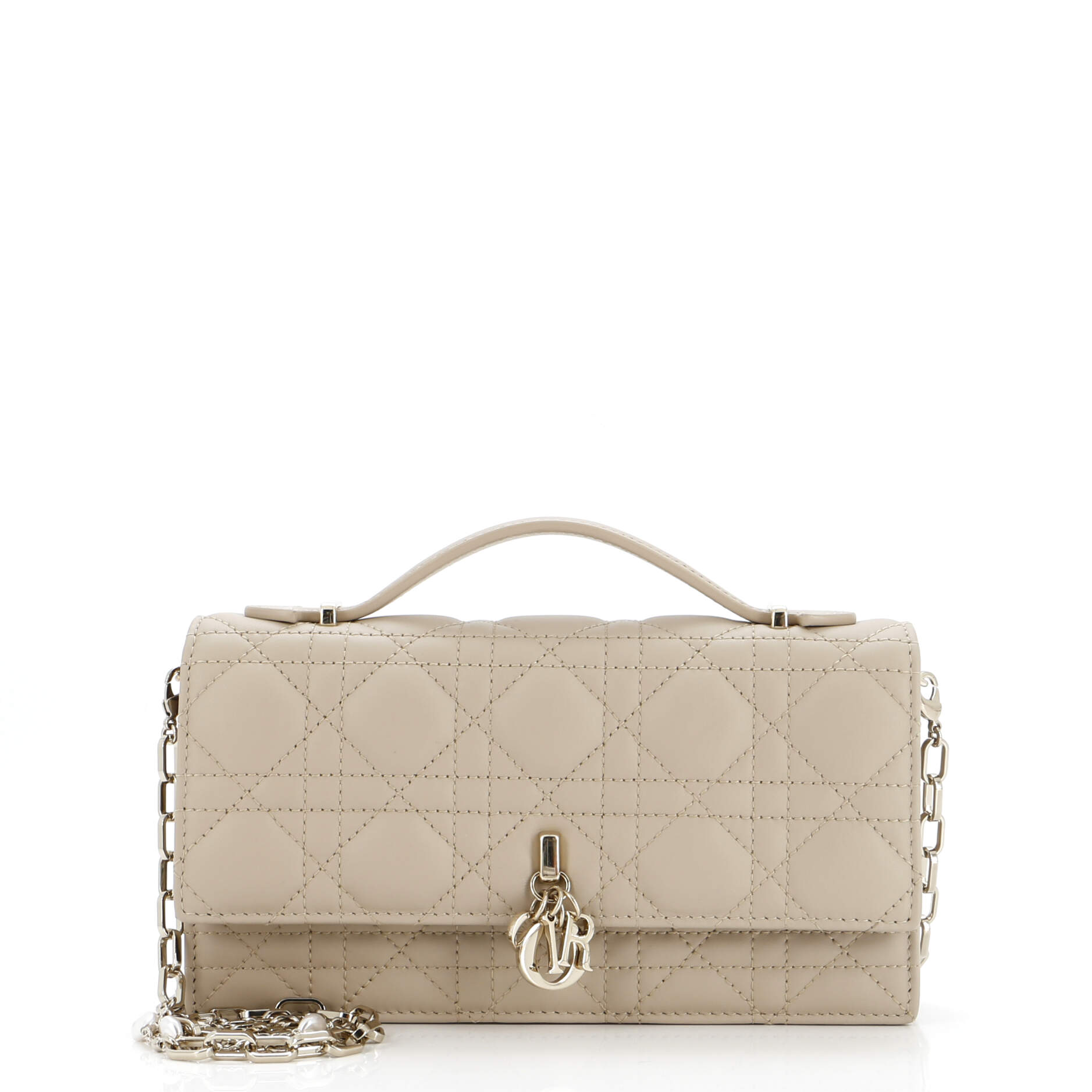 Christian Dior My Dior Top Handle Flap Bag Cannage Quilt Lambskin Mini