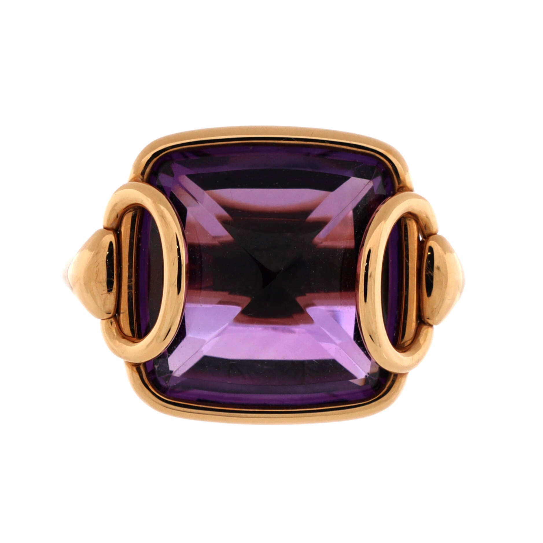 Hermes Nausicaa Ring 18K Rose Gold with Amethyst