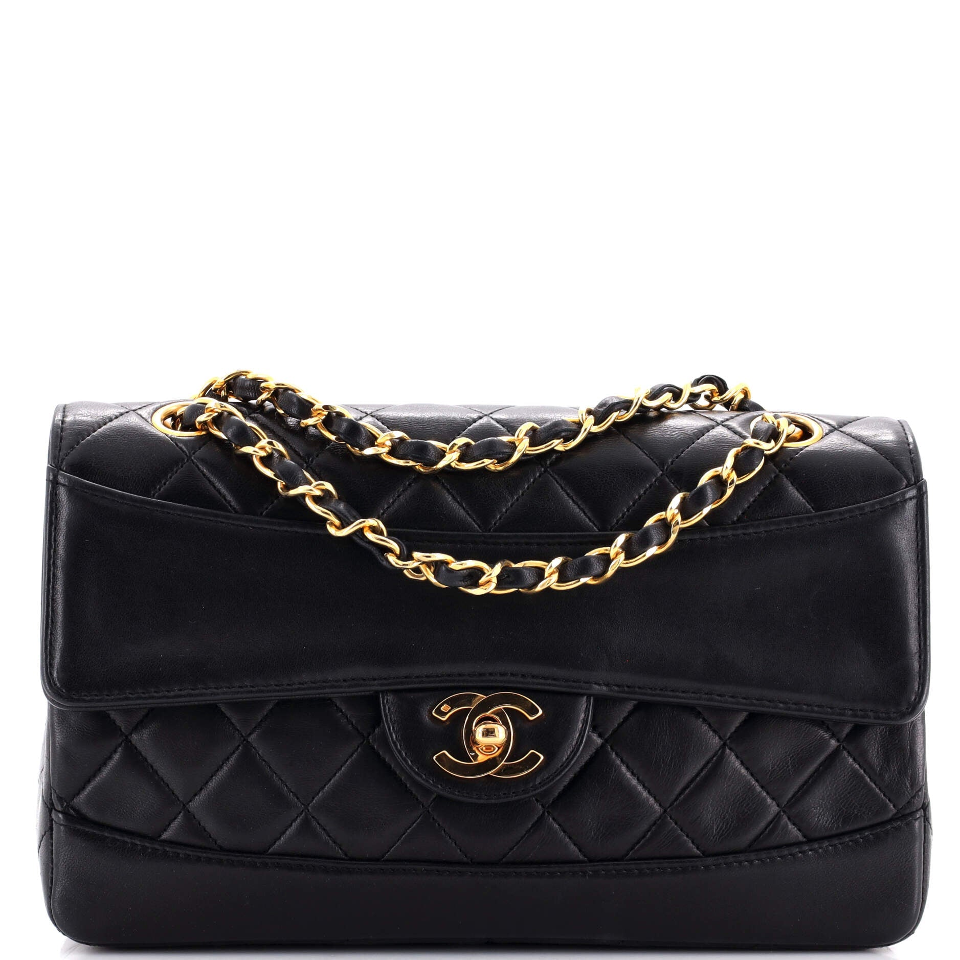 Chanel Vintage CC Chain Flap Bag Quilted Lambskin Medium