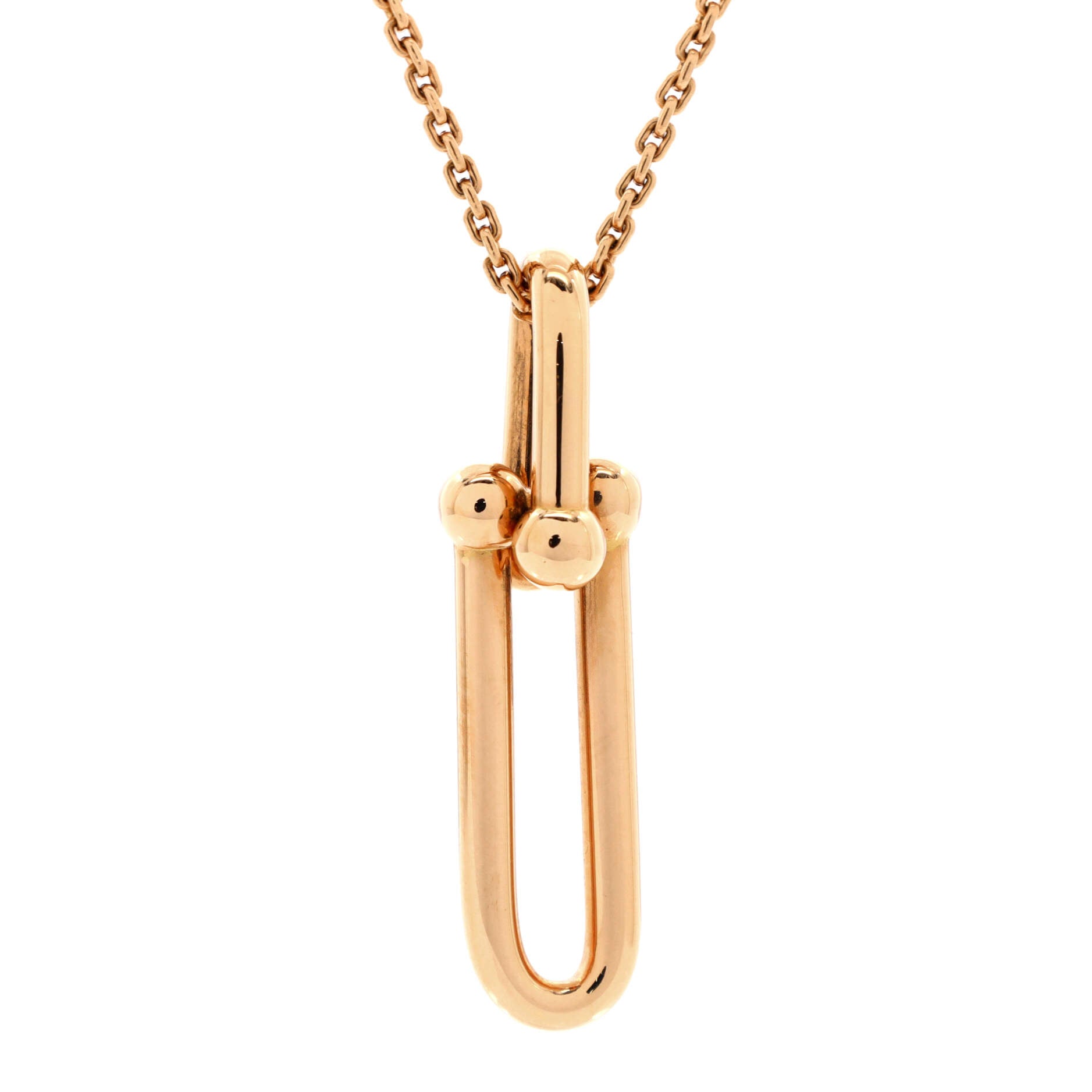 Tiffany & Co HardWear Link Pendant Necklace 18K Rose Gold