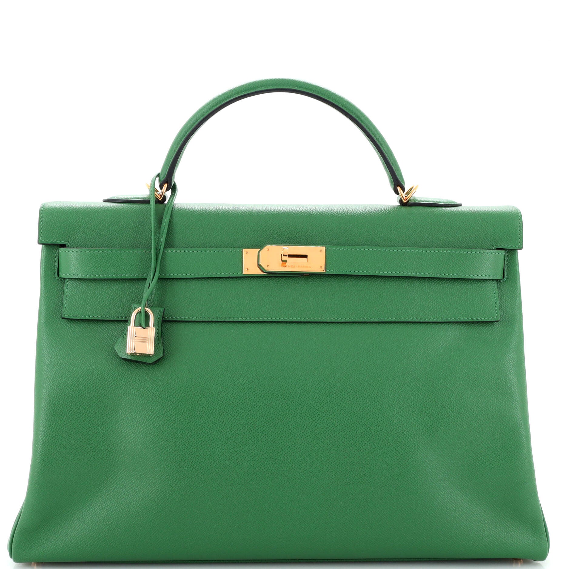 Hermes Kelly Handbag Vert Bengale Epsom with Gold Hardware 40
