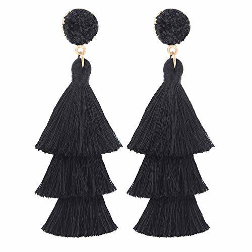 LEGITTA Tassel Earrings Layered Tiered Linear Drop Fashion Trending Earrings