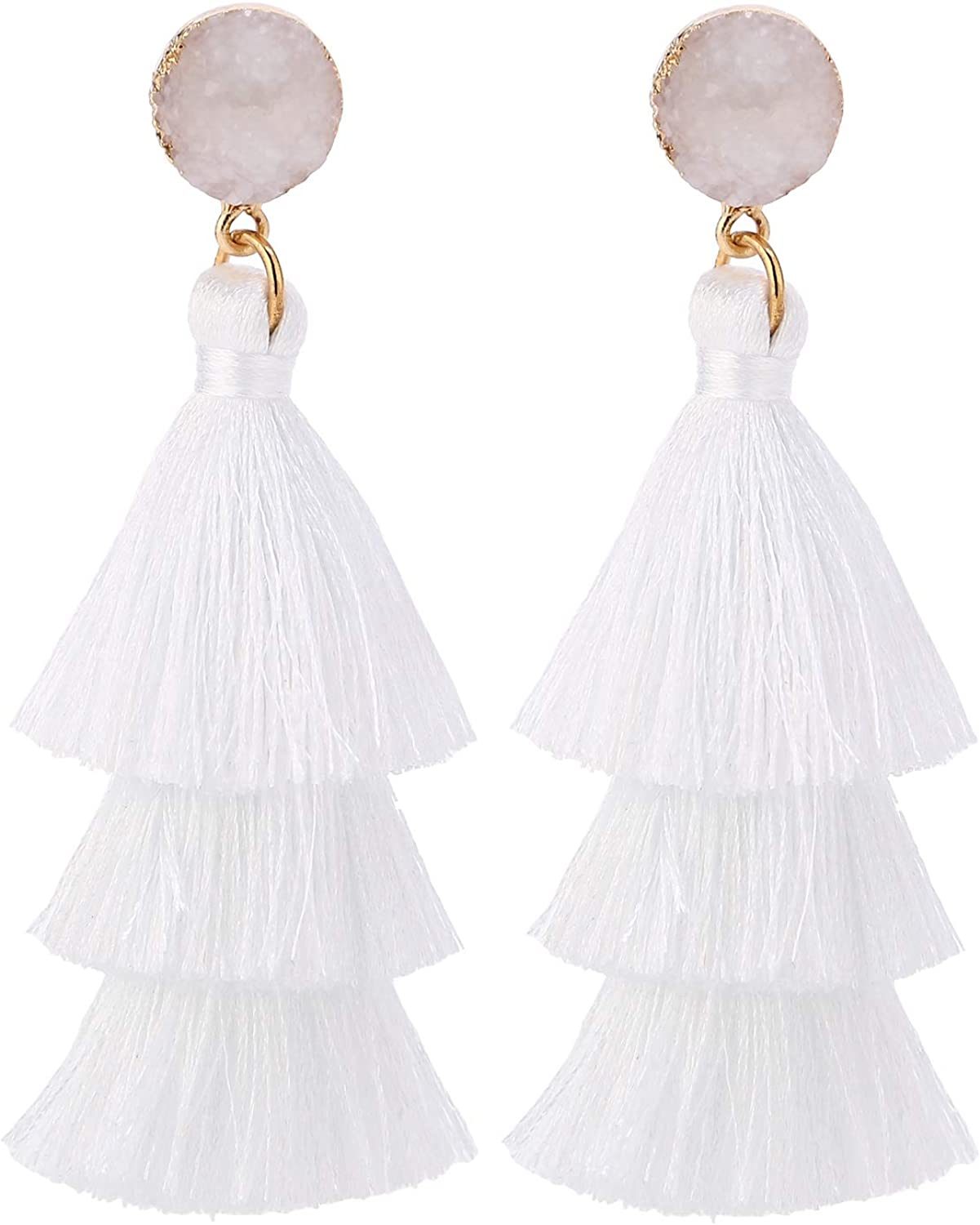 LEGITTA Tassel Earrings Layered Tiered Linear Drop Fashion Trending Earrings