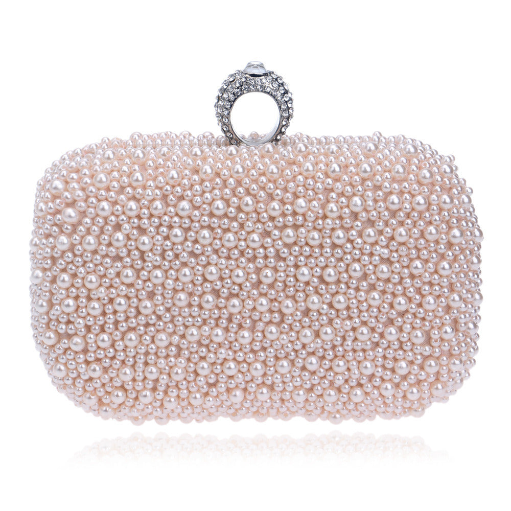 Womens Clutch Luxury Evening Bags Full Beaded Artificial Pearls Handbag for Wedding Parites Prom