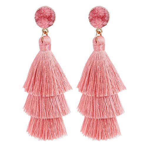 LEGITTA Tassel Earrings Layered Tiered Linear Drop Fashion Trending Earrings